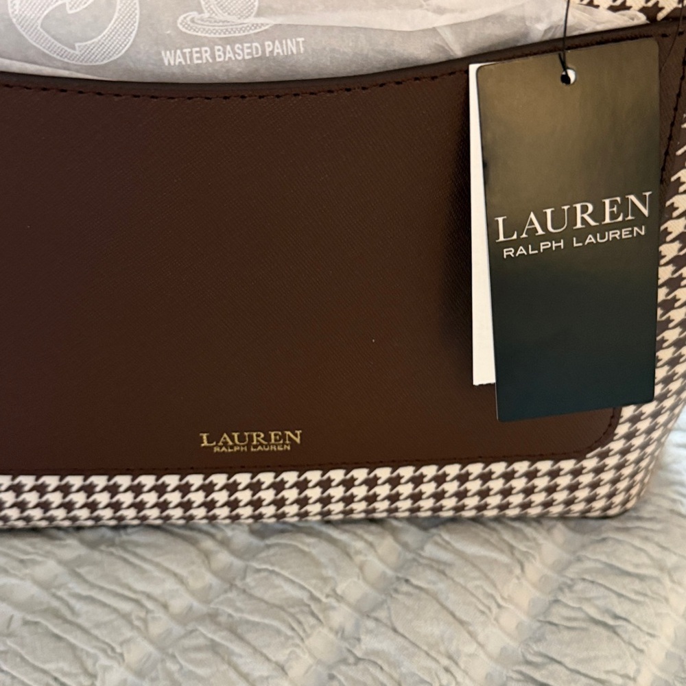 Lauren Ralph Lauren Medium Karly houndstooth/plaid tote-NWT - Picture 3 of 6